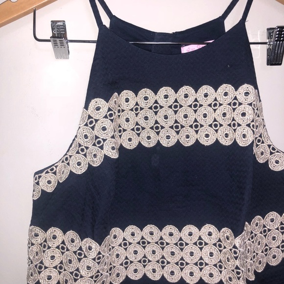 Lilly Pulitzer Navy and Gold Dress - Picture 2 of 3
